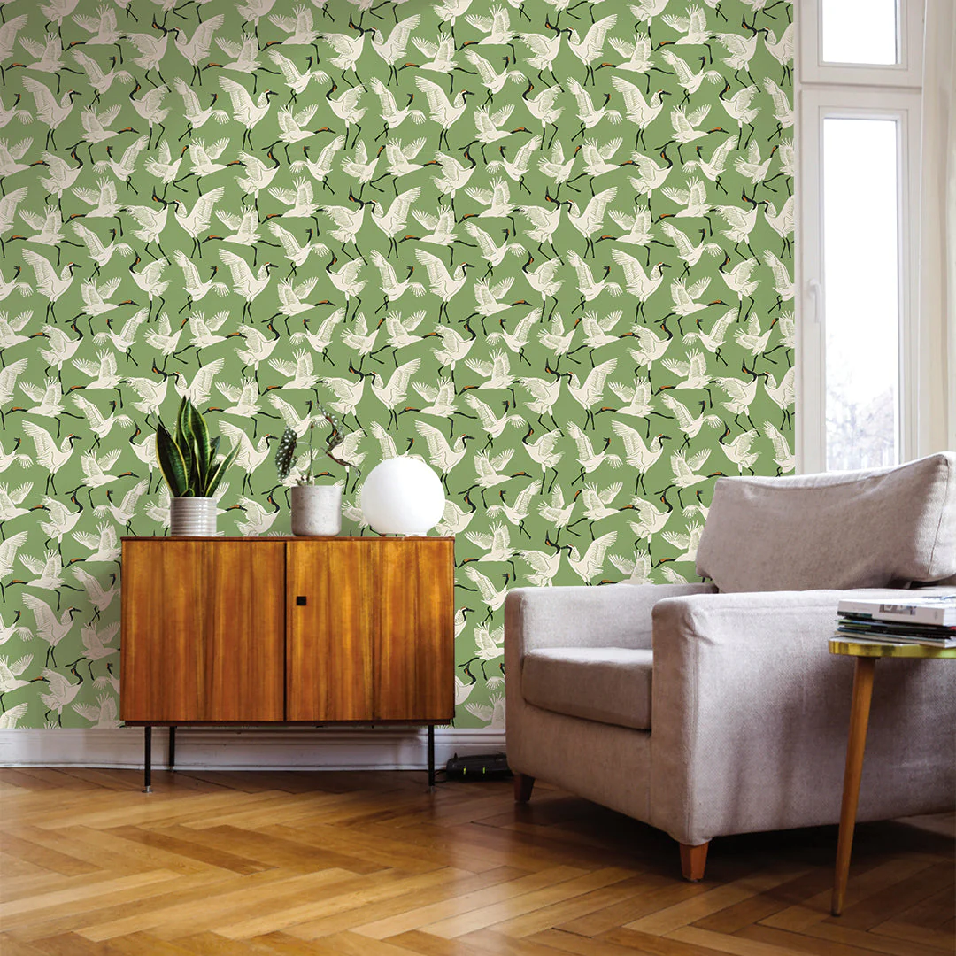 Family of Cranes Peel and Stick Wallpaper By Novogratz - Image 8