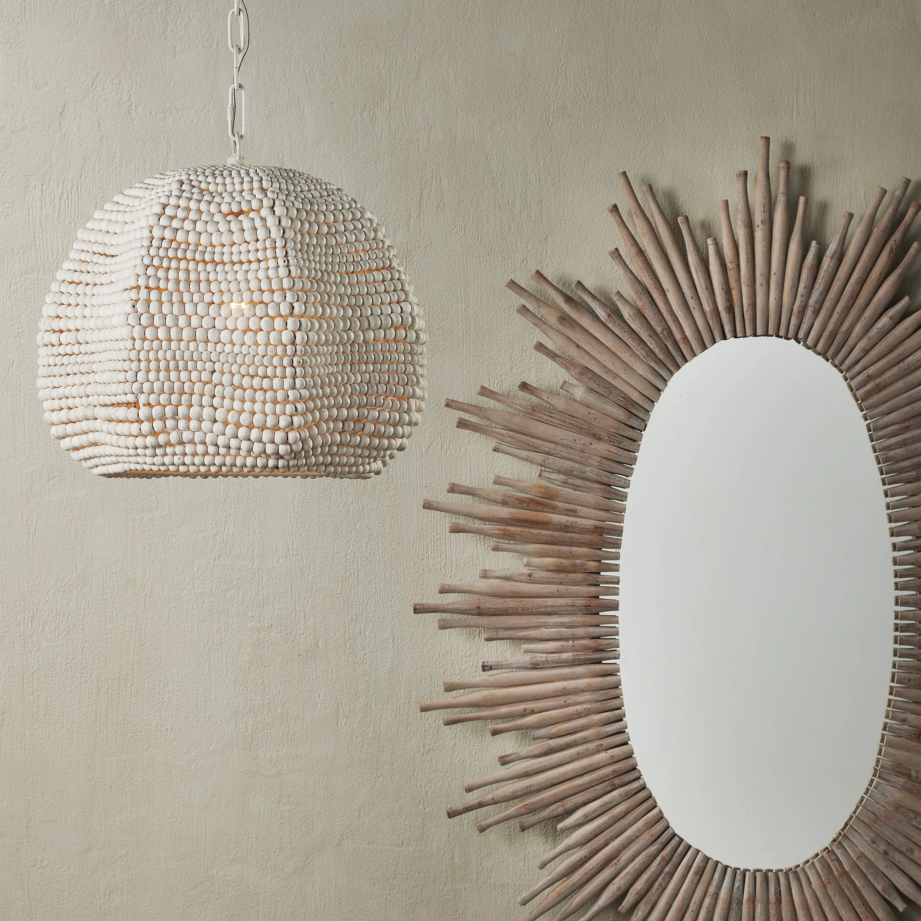 Octavia White Beaded Pendant - Image 4