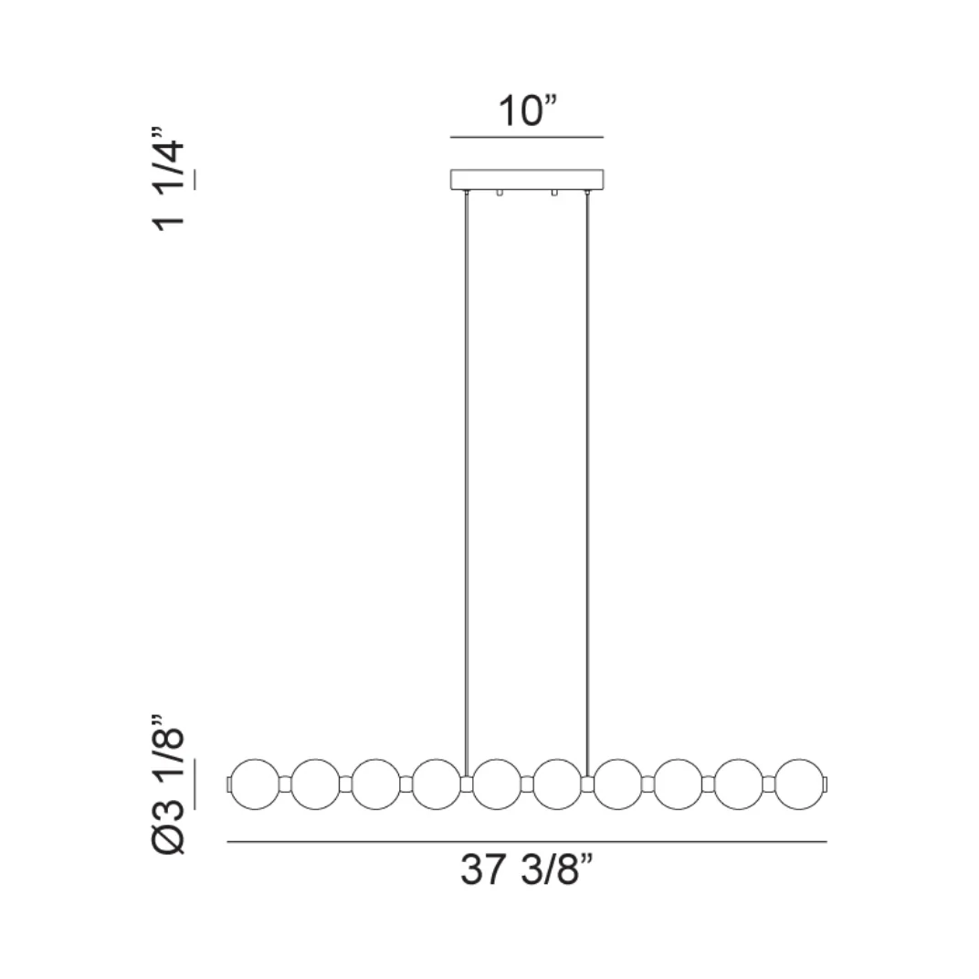 Oni 37" Linear LED Chandelier - Image 3