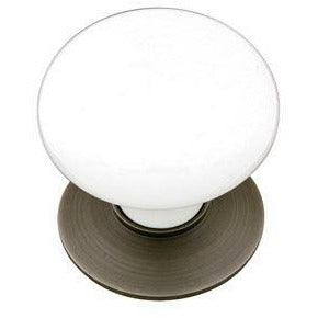 Porcelain Knob with Base - Ice White - Image 2