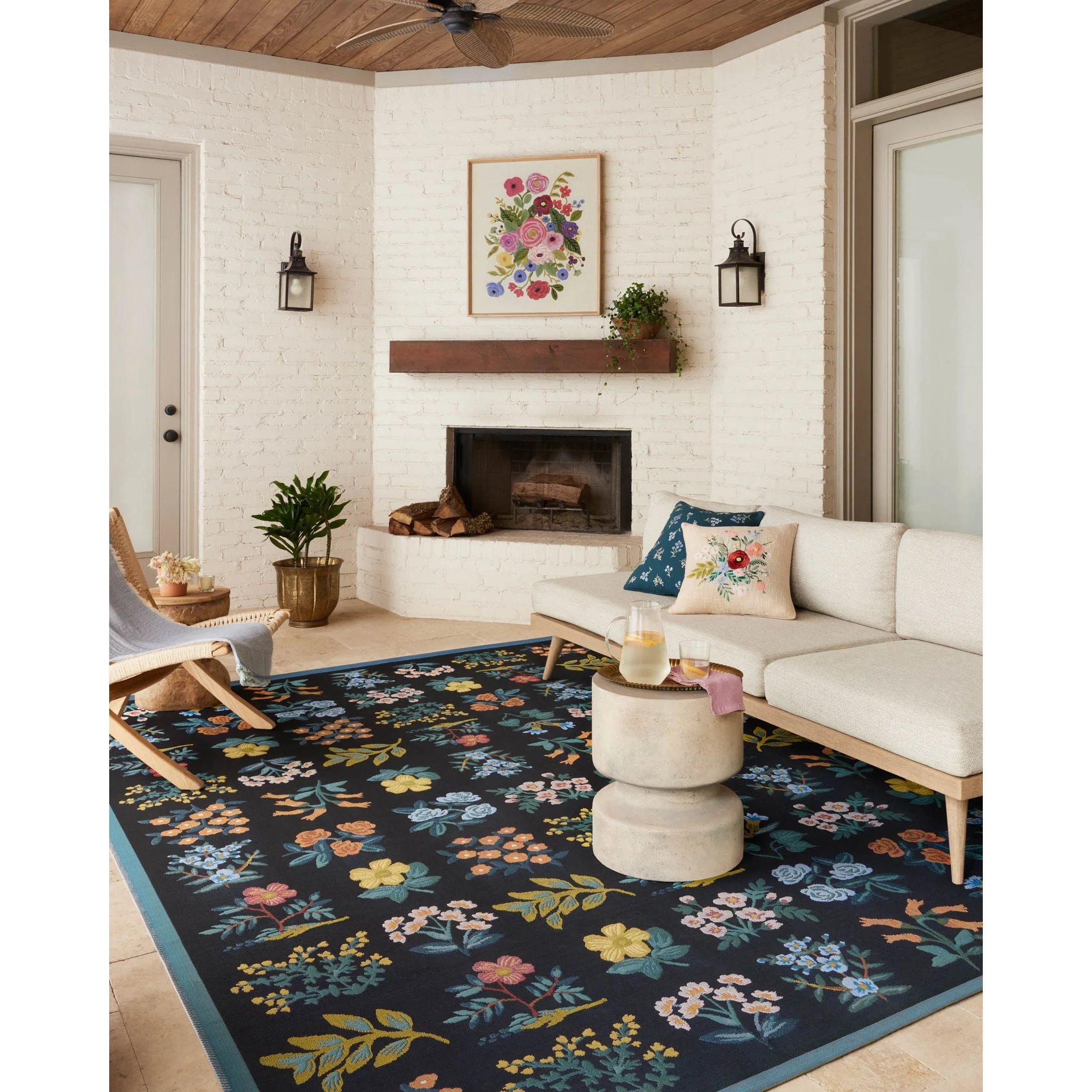 Perennial Wildflower Black Rug | Rifle Paper Co. x Loloi - Image 2