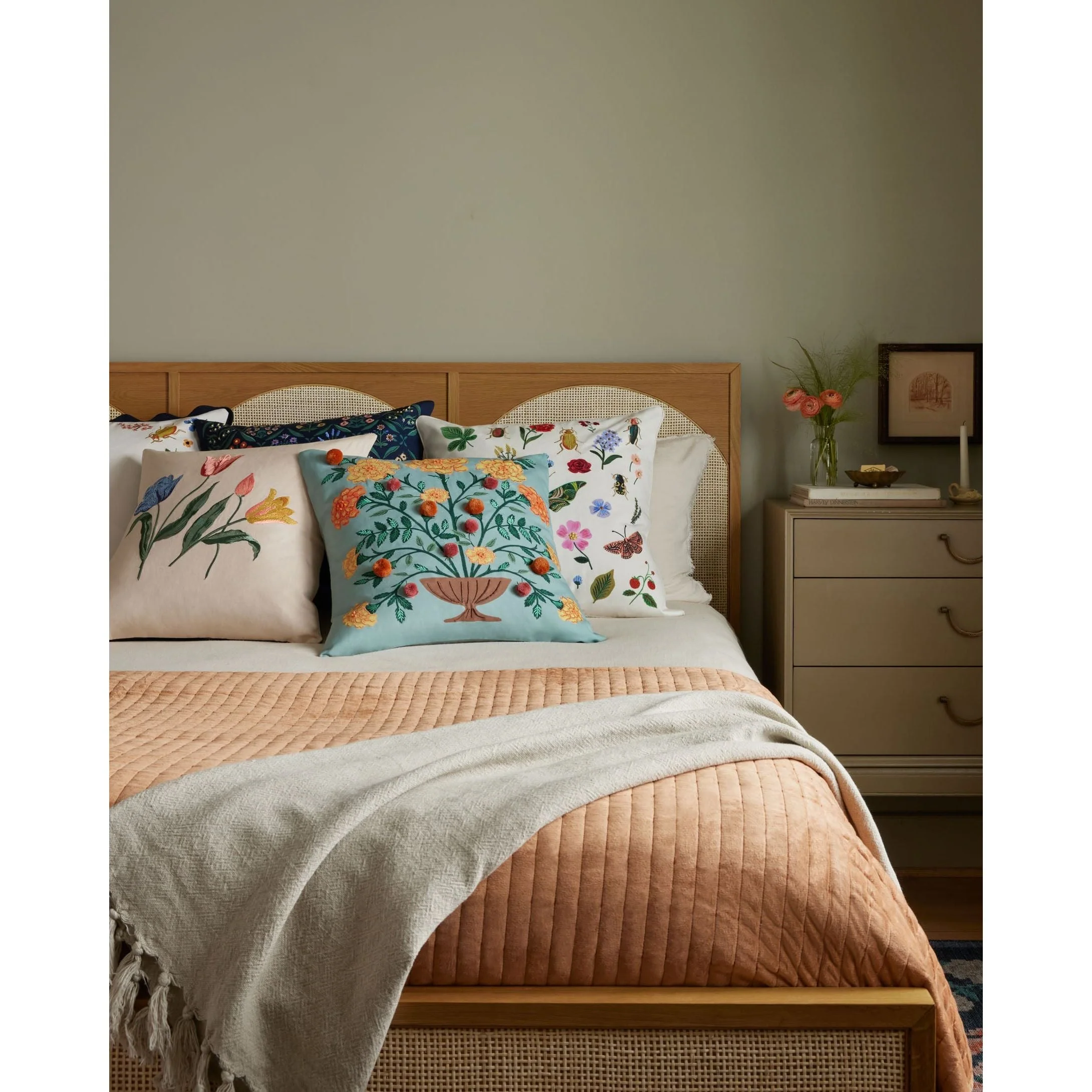 Estee White / Multi Pillow | Rifle Paper Co. x Loloi - Image 2