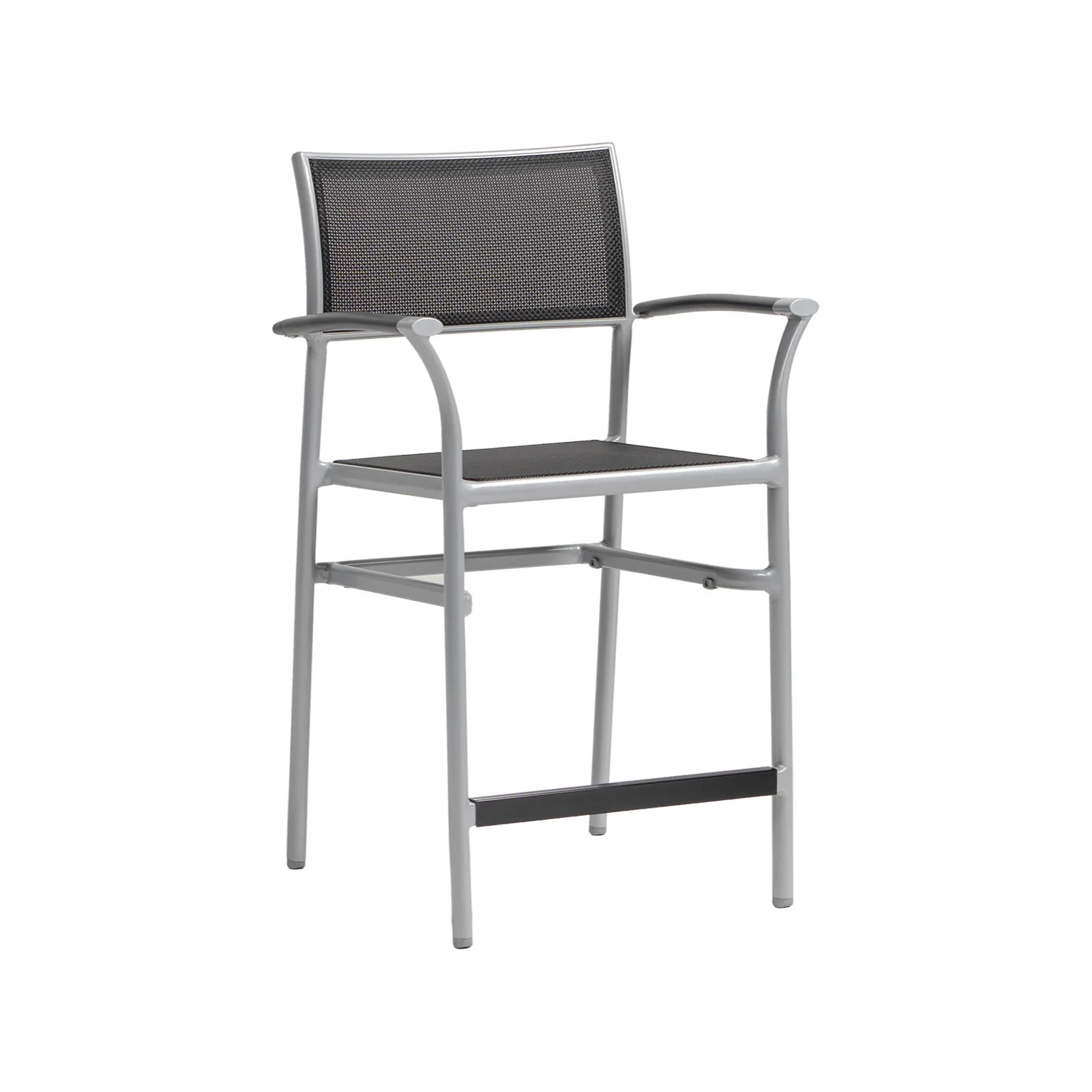 Roma (Sling) Counter Chair With Aluminum Arm (Stackable) - Image 2