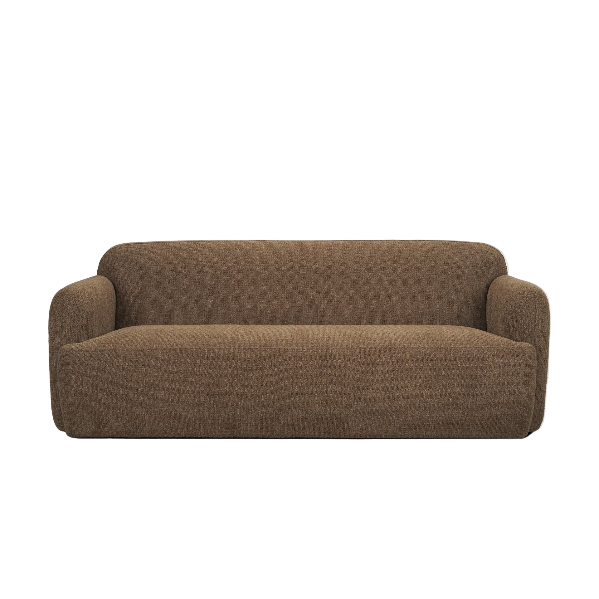 Saga Textured Brown Plush Fabric 3 Seater Sofa