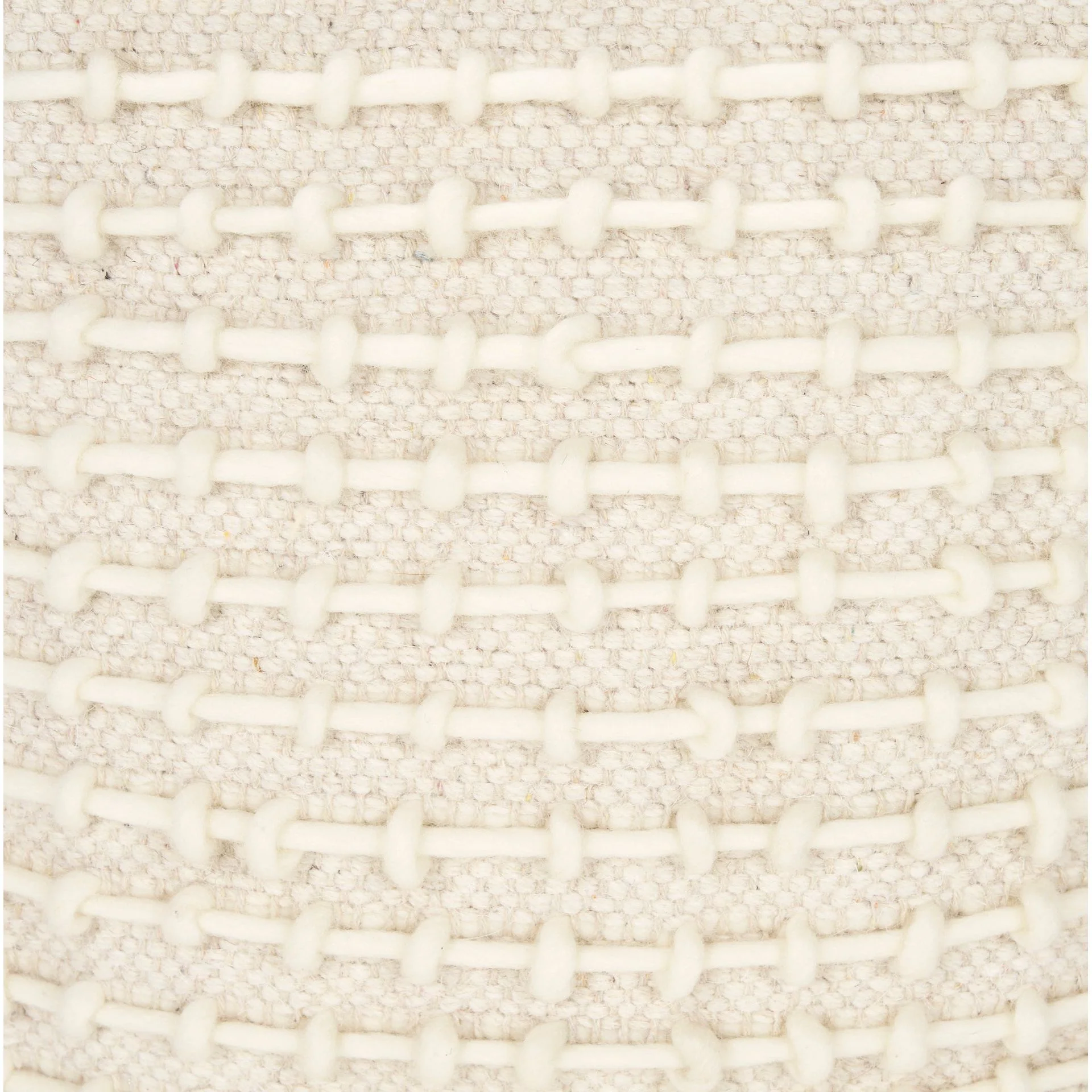 Sakaye Beige w/ Cream Stitched Patterned Pouf - Image 7