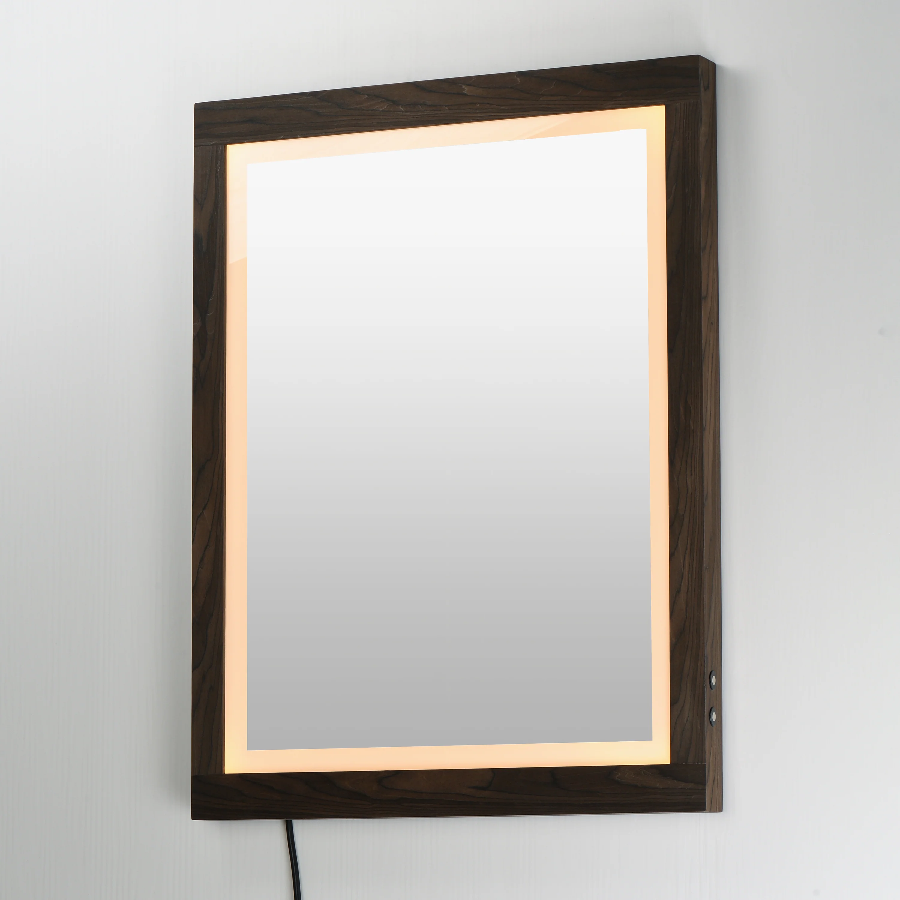Sawyer 24"x32" Oak Framed LED Mirror - Image 3