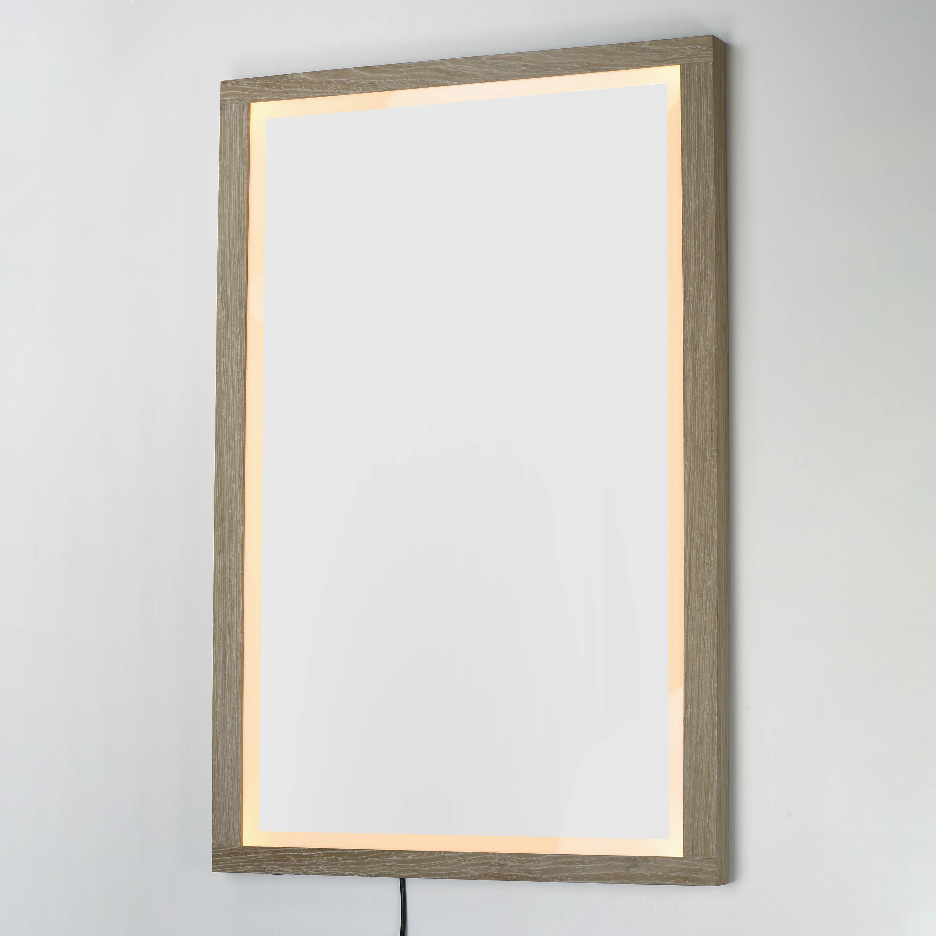 Sawyer 48"x32" Oak Framed LED Mirror - Image 3