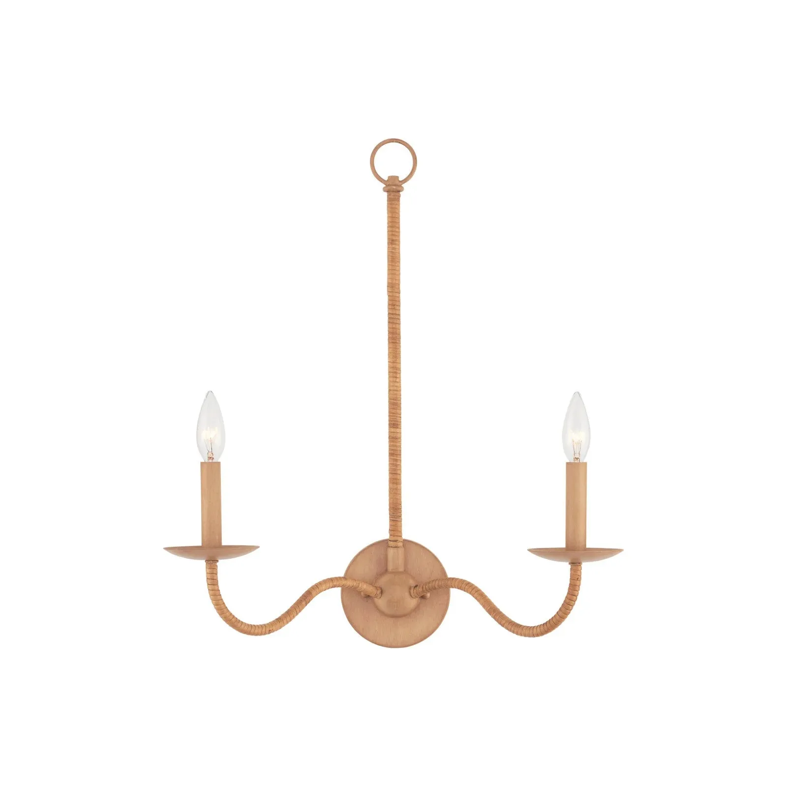 Saxon Double-Light Tan Wall Sconce