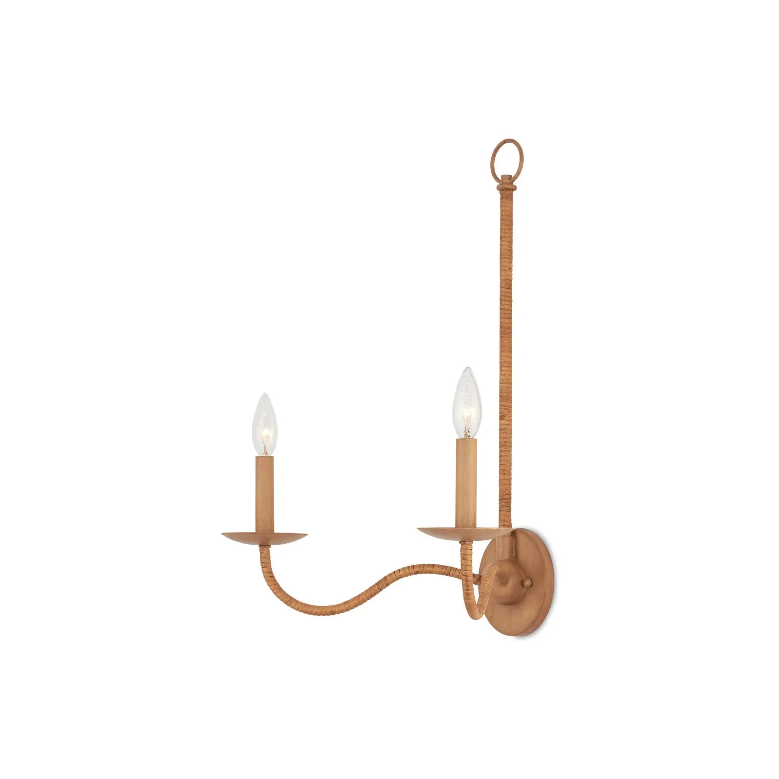 Saxon Double-Light Tan Wall Sconce - Image 3
