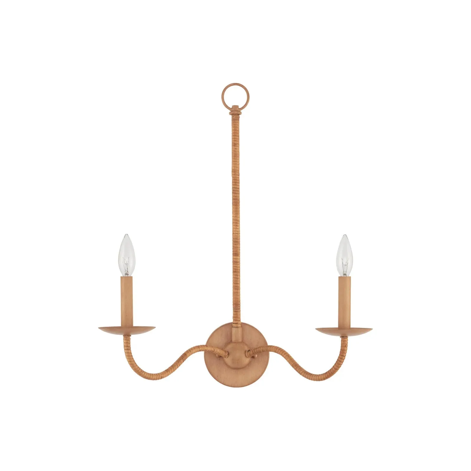 Saxon Double-Light Tan Wall Sconce - Image 4