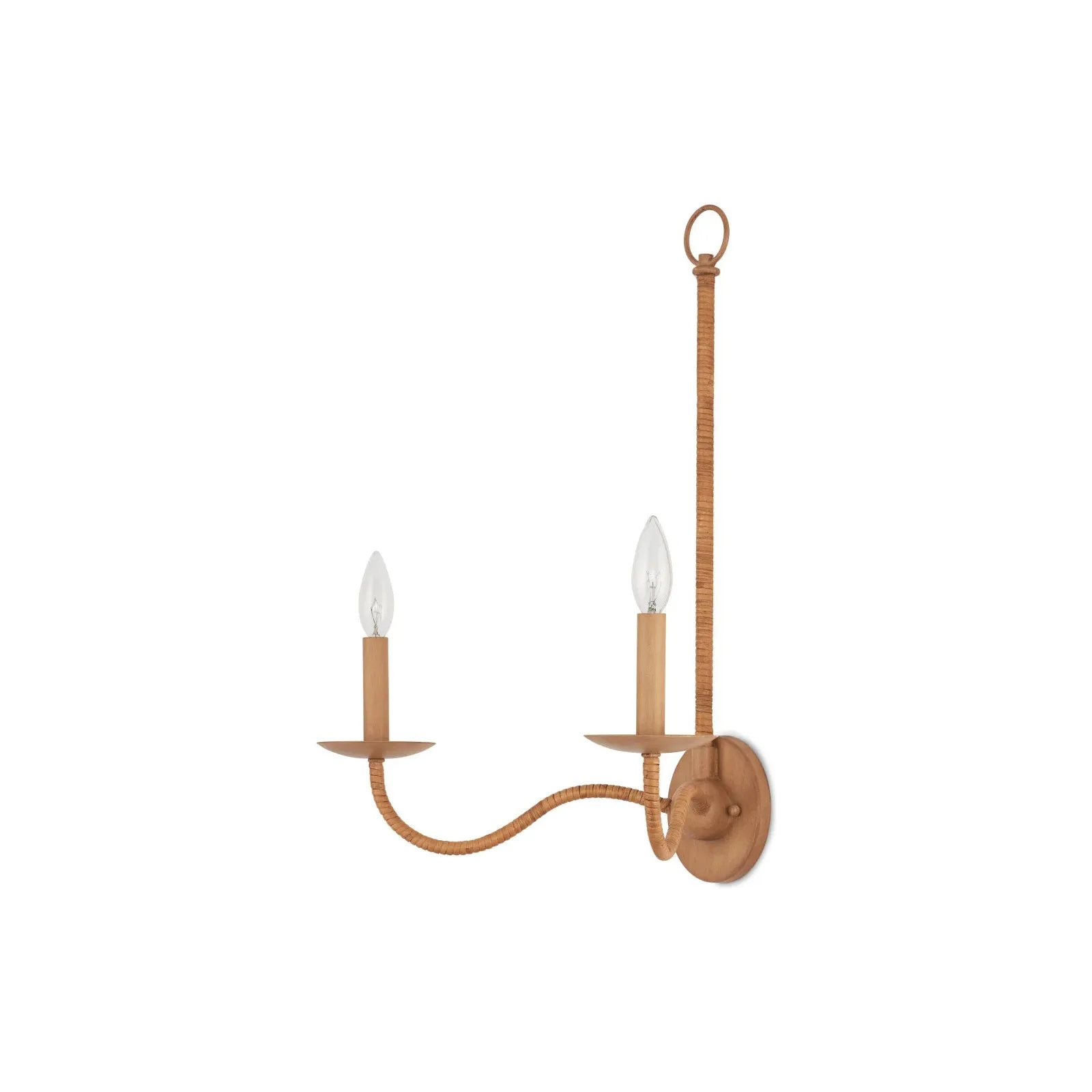 Saxon Double-Light Tan Wall Sconce - Image 5