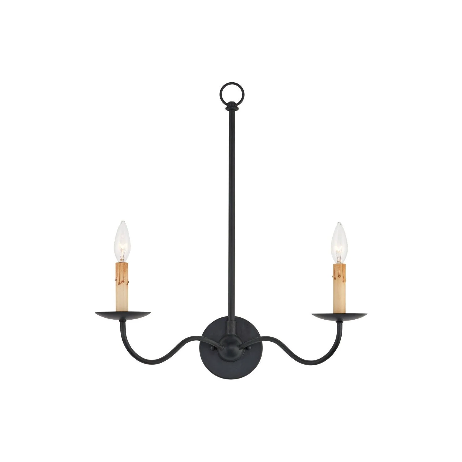 Saxon Double-Light Tan Wall Sconce - Image 6