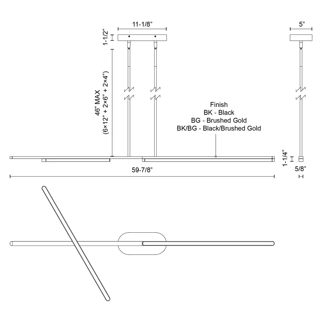 Shift 60-in Linear Pendant - Image 8