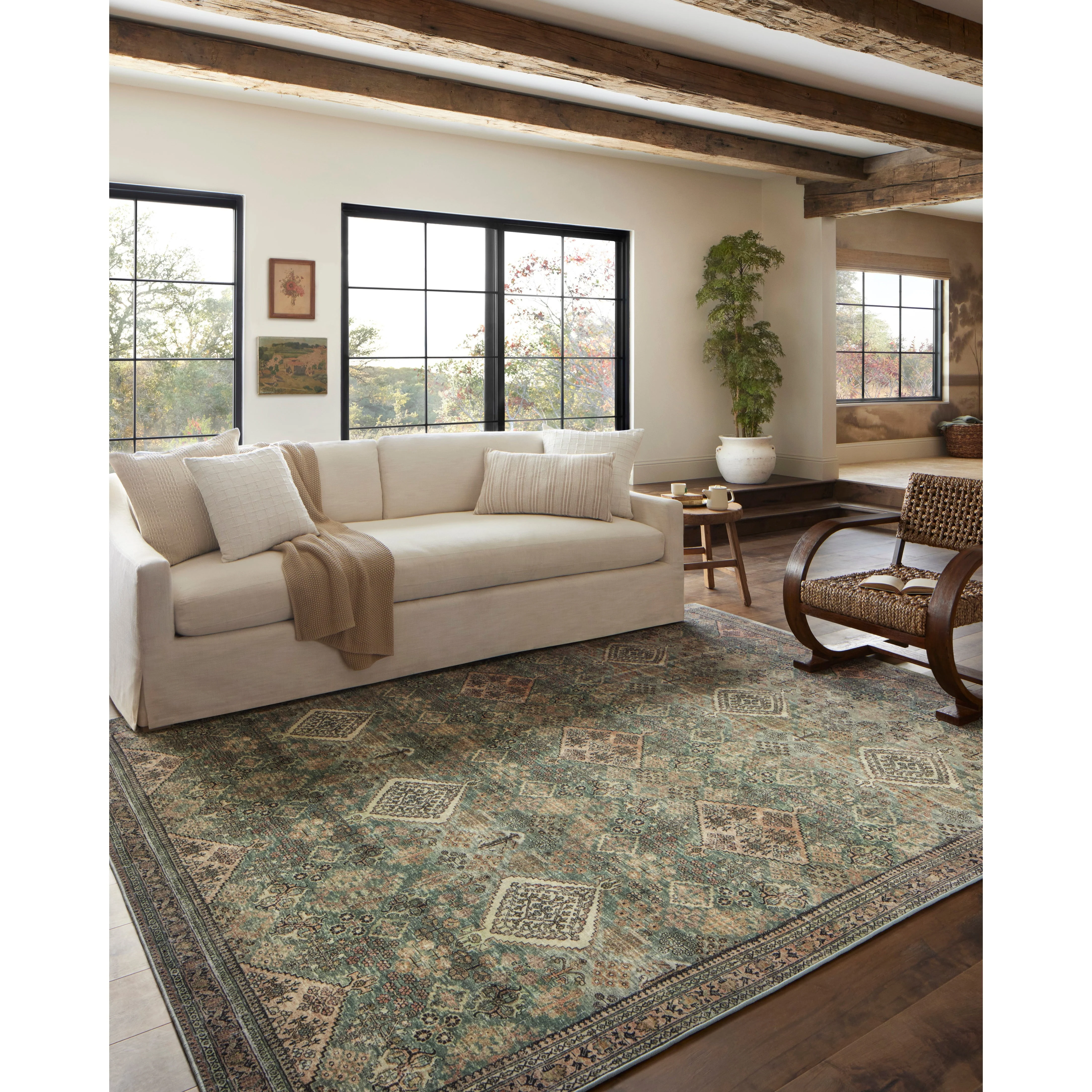 Sinclair Turquoise / Multi Rug | Magnolia Home by Joanna Gaines x Loloi - Image 2