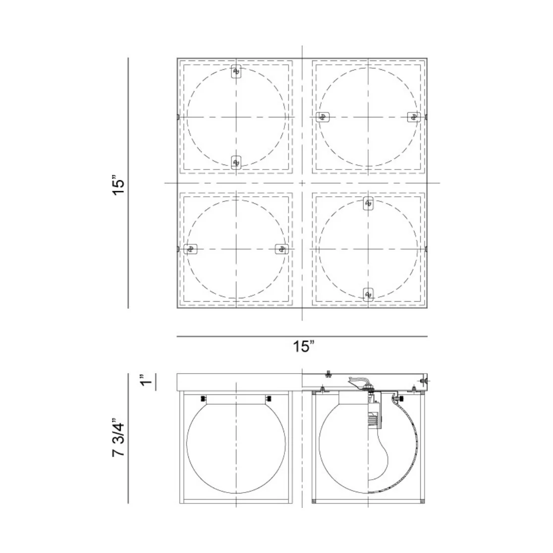 Squircle 4-Light Flush Mount - Image 3