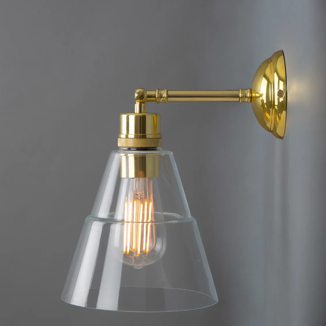 Straff Vintage Clear Glass Cone Wall Light - Image 2