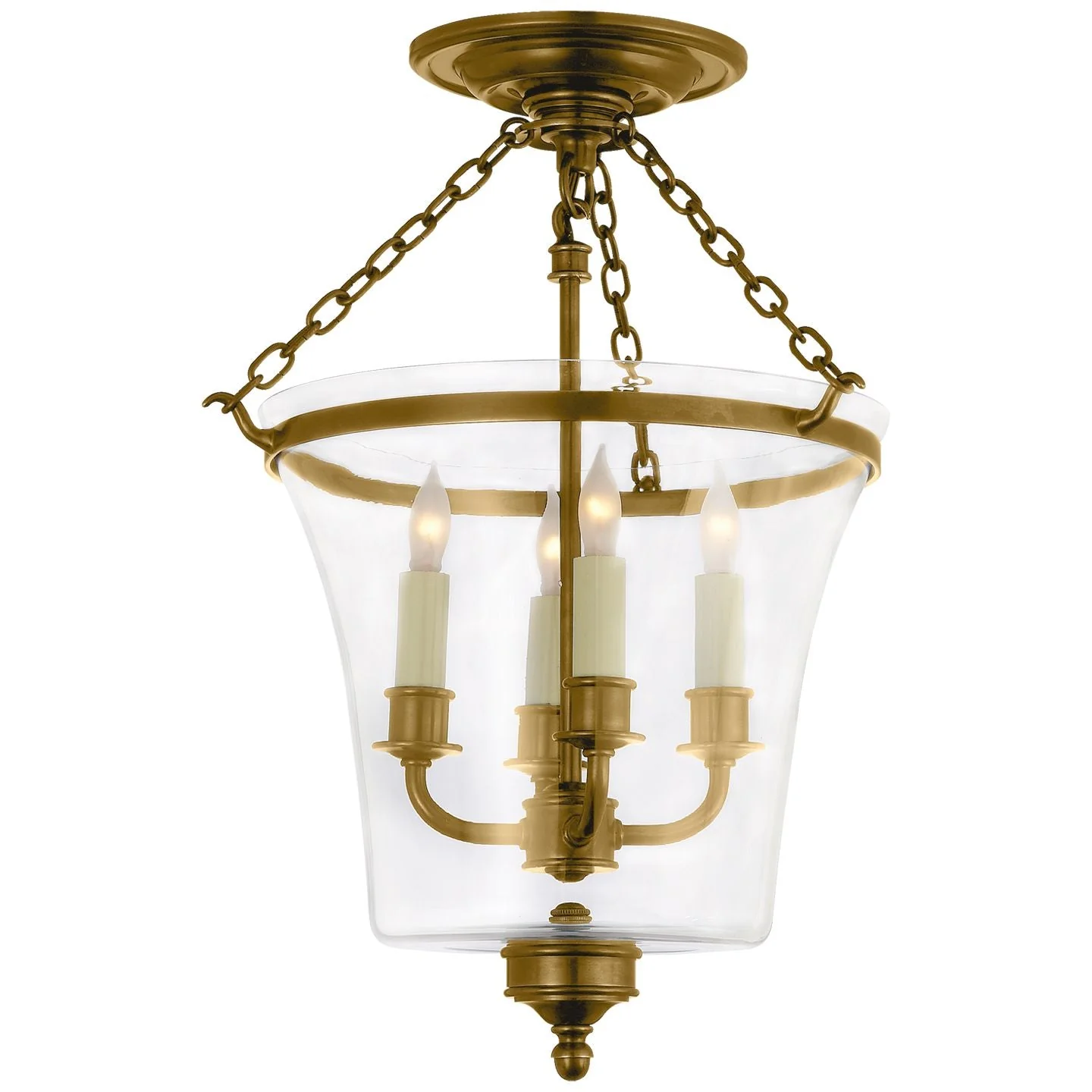 Sussex Semi-Flush Bell Jar Lantern