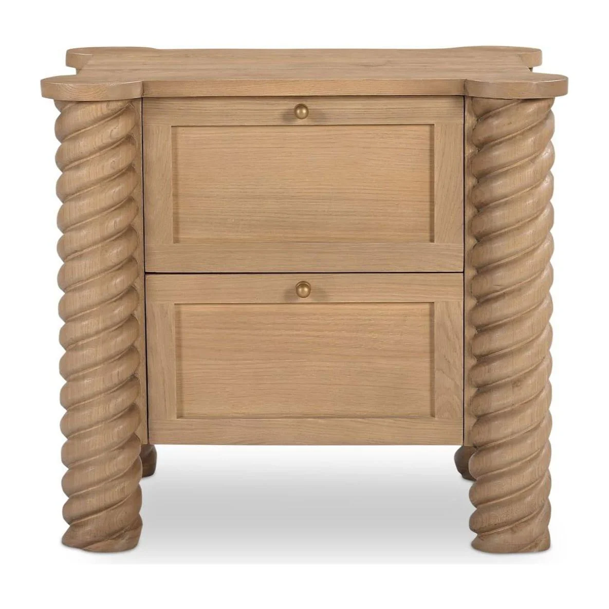Treccia Oak 2 Drawer Nightstand - Image 2