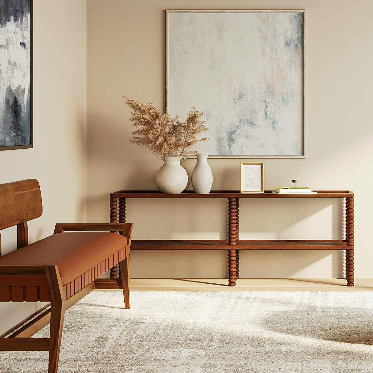 Twist Cane Solid Wood Console Table - Image 2