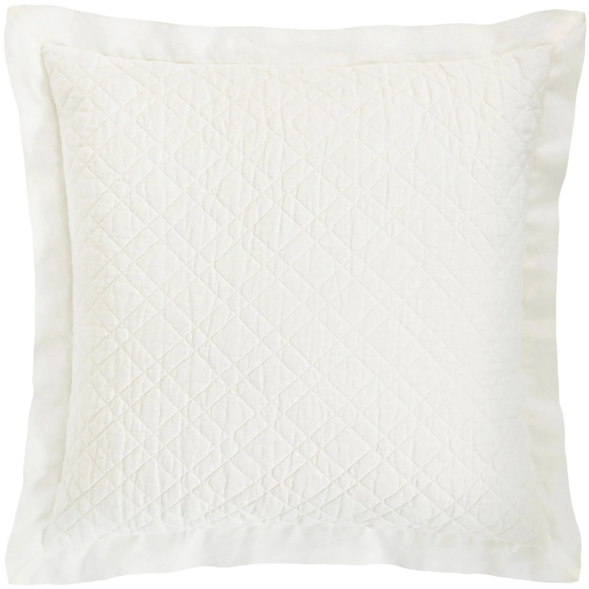 Washed Linen Quilted Sham | Ivory - Image 4